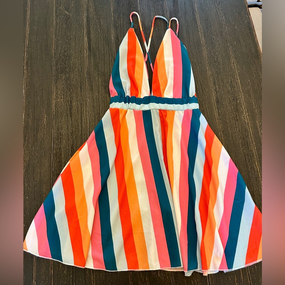 Colorful Striped Sleeveless Dress